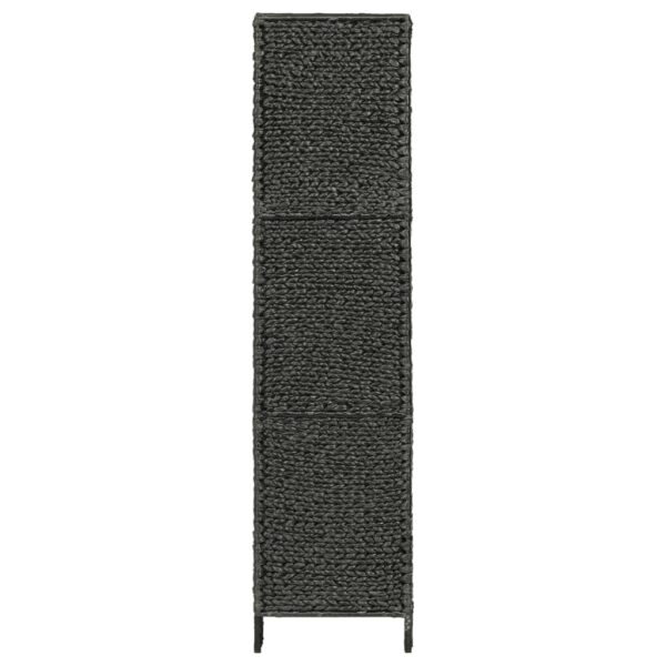 vidaXL 4-Panel Room Divider Black 60.6"x63"  Water Hyacinth - Image 4