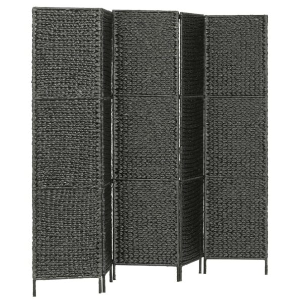 vidaXL 5-Panel Room Divider Black 76"x63" Water Hyacinth - Image 2