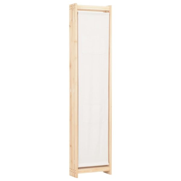 vidaXL 4-Panel Room Divider Cream 62.9"x66.9"x1.6" Fabric - Image 4