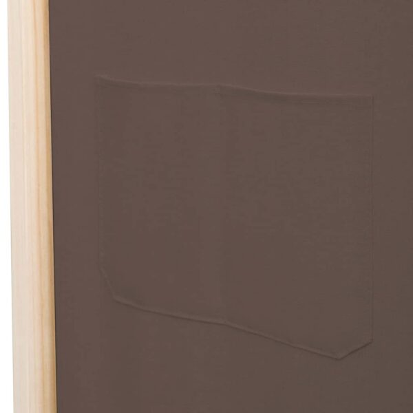 vidaXL 4-Panel Room Divider Brown 62.9"x66.9"x1.6" Fabric - Image 7