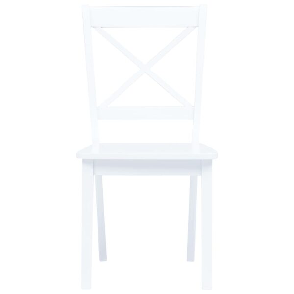 vidaXL Dining Chairs 2 pcs White Solid Rubber Wood - Image 3