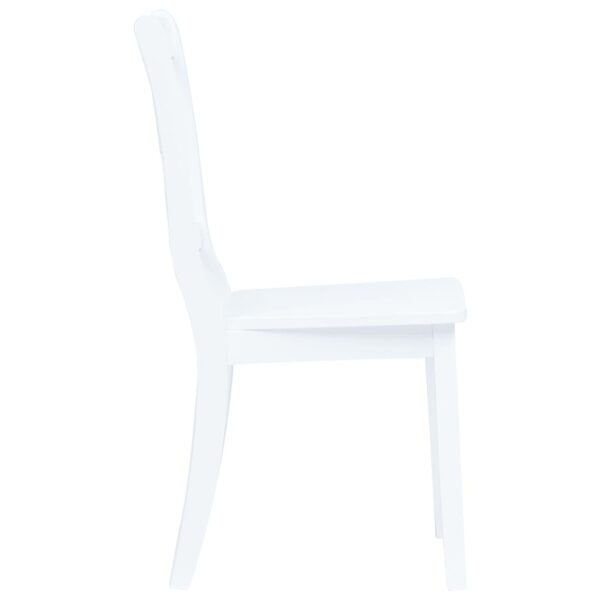 vidaXL Dining Chairs 2 pcs White Solid Rubber Wood - Image 4