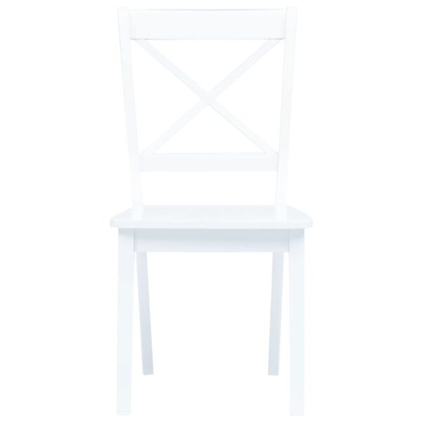 vidaXL Dining Chairs 4 pcs White Solid Rubber Wood - Image 3