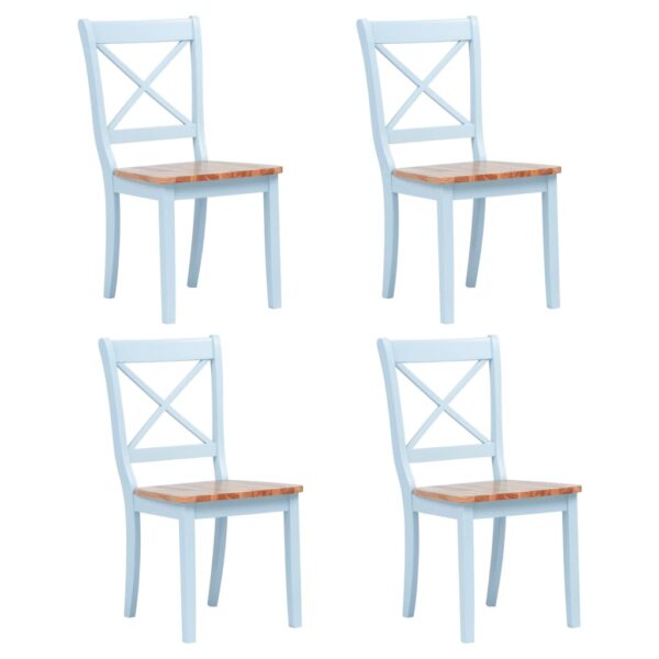 vidaXL Dining Chairs 4 pcs Gray and Light Wood Solid Rubber Wood