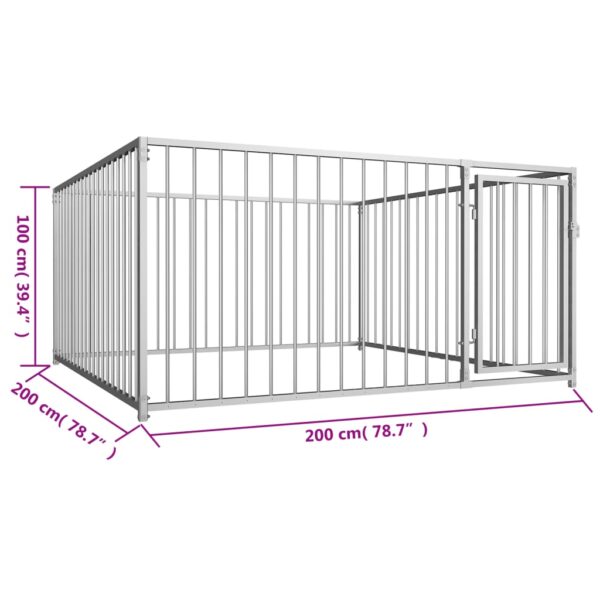 vidaXL Outdoor Dog Kennel 78.7"x78.7"x39.4" - Image 6