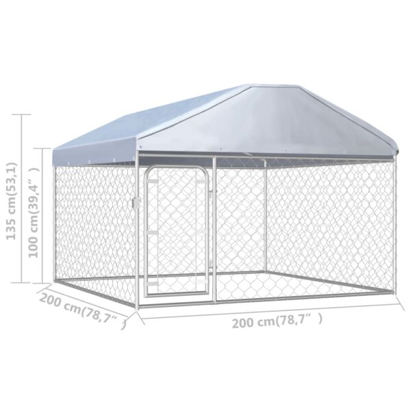 vidaXL Outdoor Dog Kennel with Roof 78.7"x78.7"x53.1" - Image 5