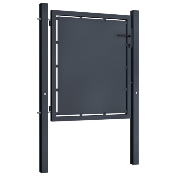 vidaXL Garden Gate Steel 39.4"x29.5" Anthracite - Image 2