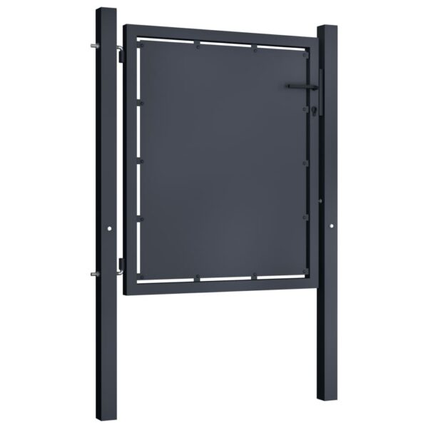 vidaXL Garden Gate Steel 39.4"x39.4" Anthracite - Image 2