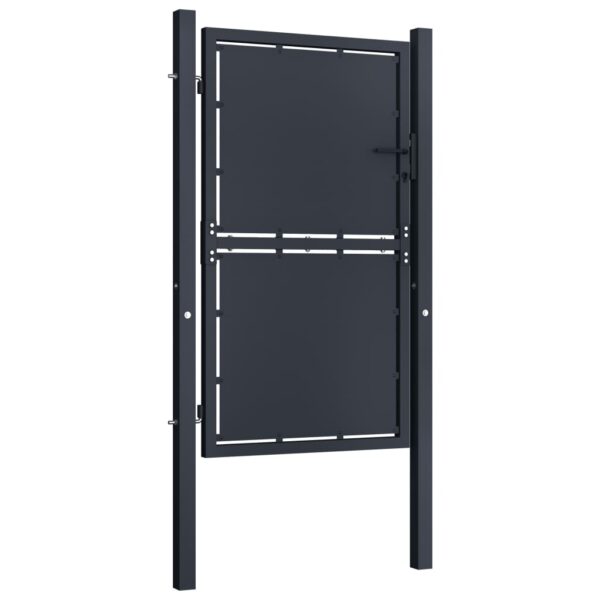 vidaXL Garden Gate Steel 39.4"x59.1" Anthracite - Image 2