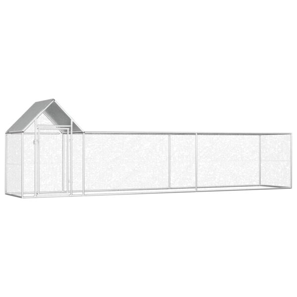 vidaXL Chicken Coop 16.4'x3.3'x4.9' Galvanized Steel