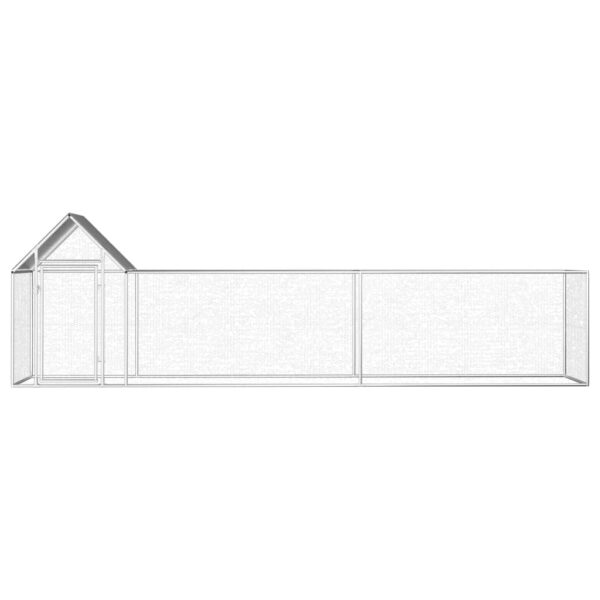 vidaXL Chicken Coop 16.4'x3.3'x4.9' Galvanized Steel - Image 2