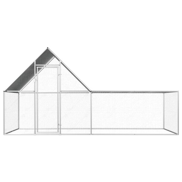 vidaXL Chicken Coop 13.1'x6.6'x6.6' Galvanized Steel - Image 2