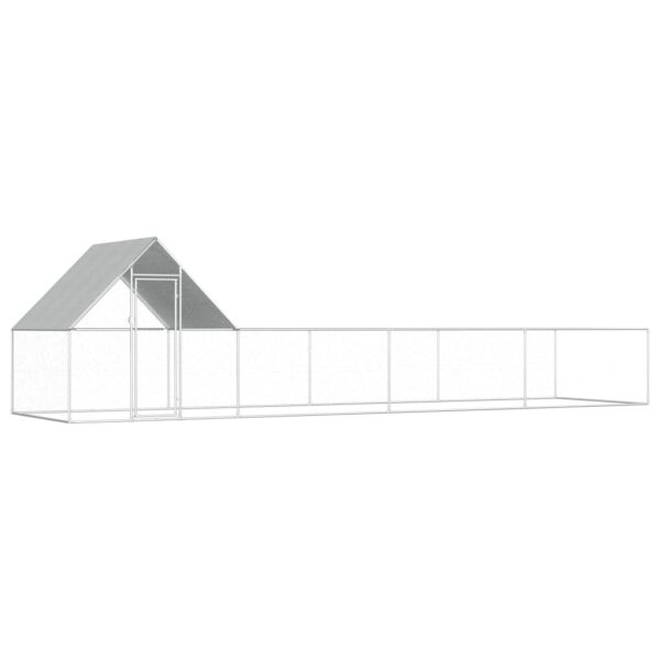 vidaXL Chicken Coop 26.2'x6.6'x6.6' Galvanized Steel