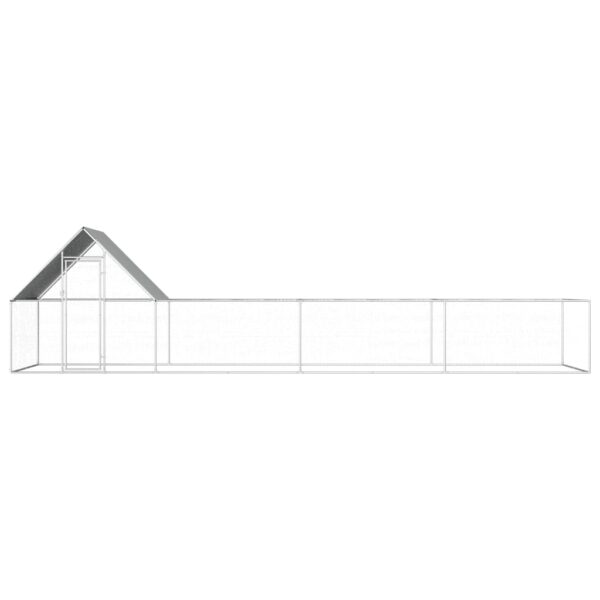 vidaXL Chicken Coop 26.2'x6.6'x6.6' Galvanized Steel - Image 2