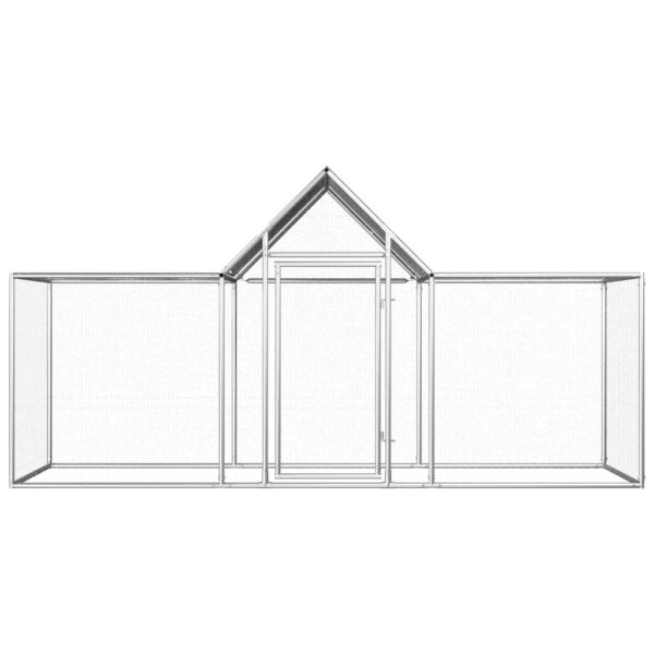 vidaXL Chicken Coop 9.8'x3.3'x4.9' Galvanized Steel - Image 2