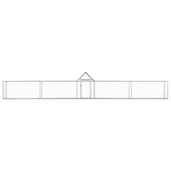 vidaXL Chicken Coop 29.5'x3.3'x4.9' Galvanized Steel - Image 2