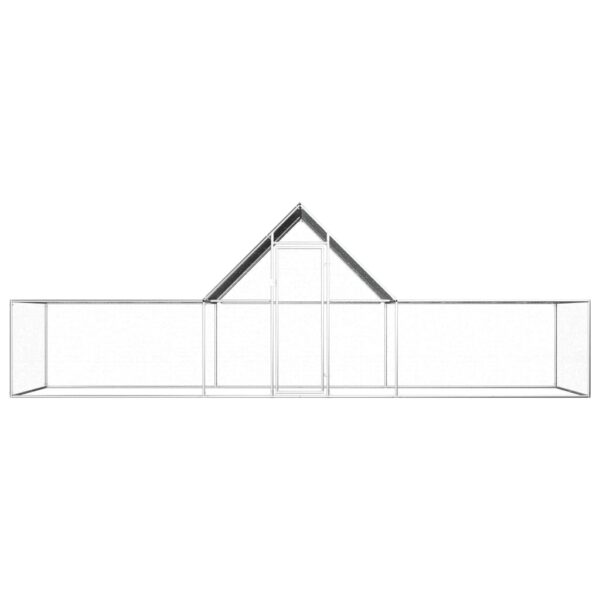 vidaXL Chicken Coop 19.7'x6.6'x6.6' Galvanized Steel - Image 2