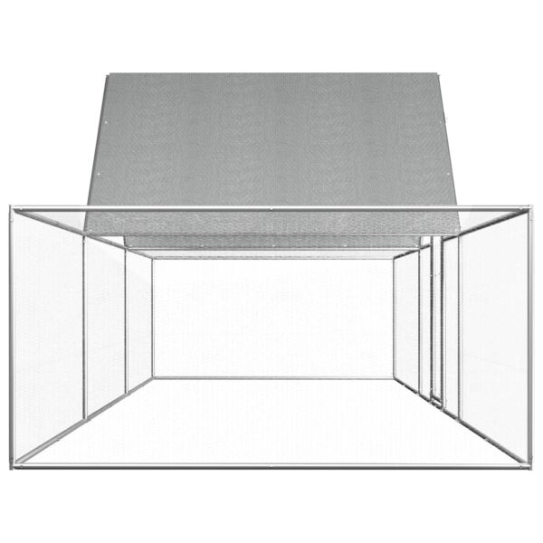 vidaXL Chicken Coop 19.7'x6.6'x6.6' Galvanized Steel - Image 3