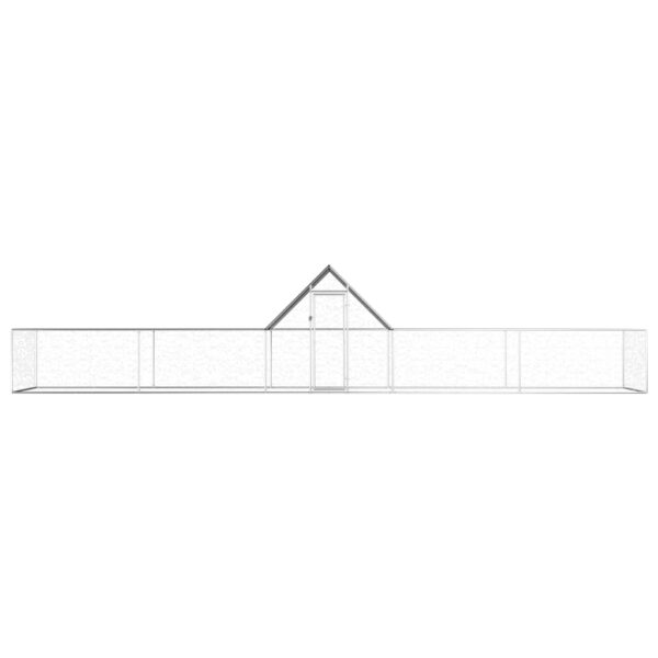 vidaXL Chicken Coop 32.8'x6.6'x6.6' Galvanized Steel - Image 2