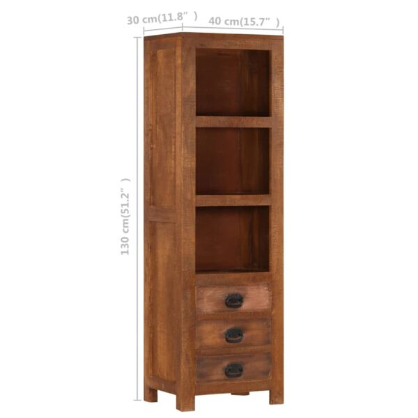 vidaXL Highboard with 3 Drawers 15.7"x11.8"x51.2" Solid Mango Wood - Image 10