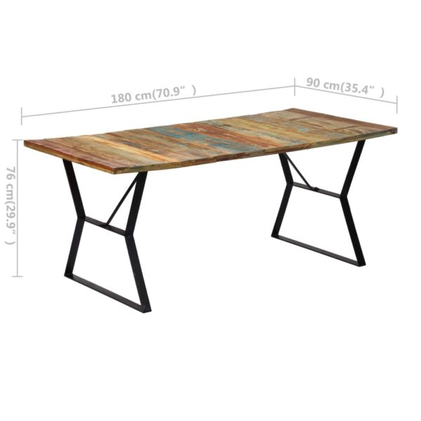 vidaXL Dining Table 70.9"x35.4"x29.9" Solid Reclaimed Wood - Image 6