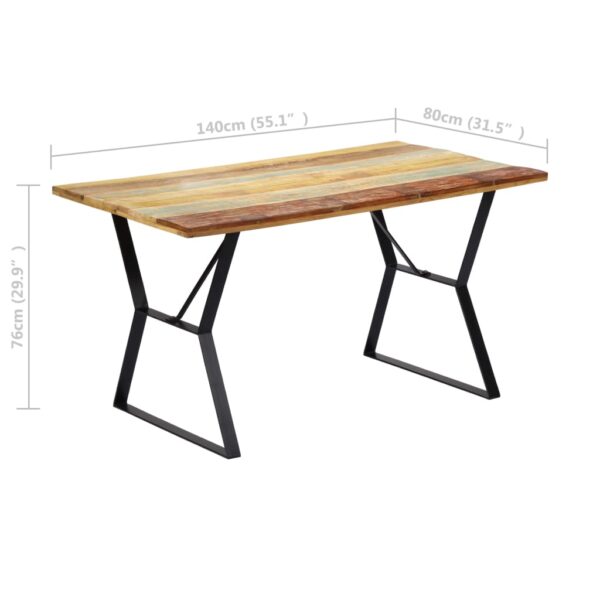 vidaXL Dining Table 55.1"x31.5"x29.9" Solid Reclaimed Wood - Image 7