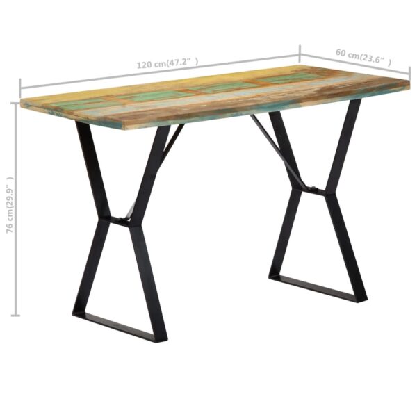 vidaXL Dining Table 47.2"x23.6"x29.9" Solid Reclaimed Wood - Image 8