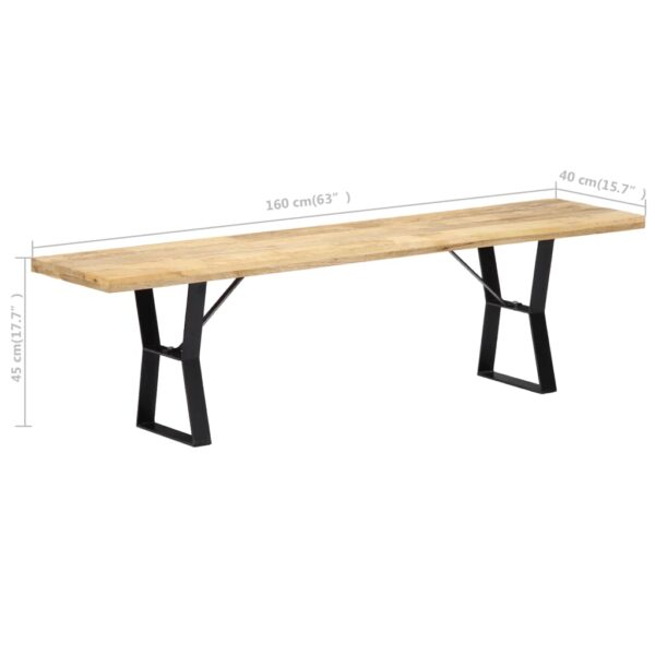 vidaXL Bench 63" Solid Mango Wood - Image 7