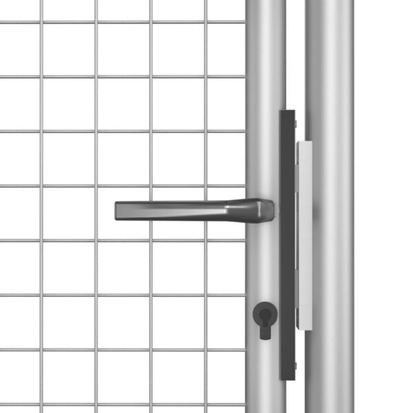 vidaXL Garden Gate Galvanized Steel 41.3"x59.1" Silver - Image 4