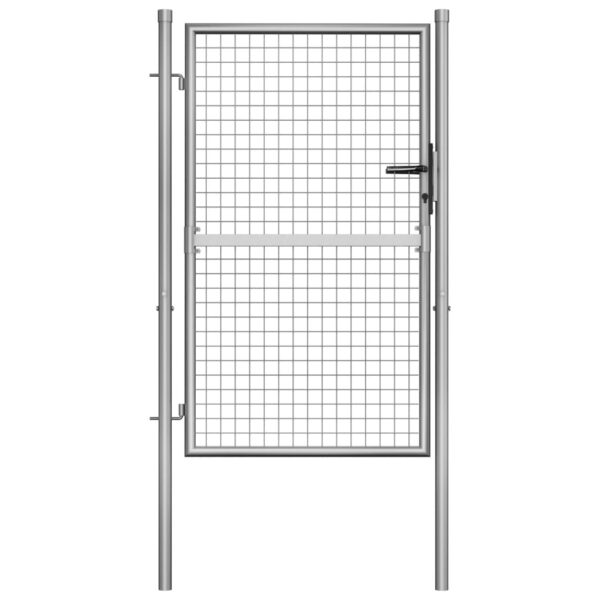 vidaXL Garden Gate Galvanized Steel 41.3"x68.9" Silver