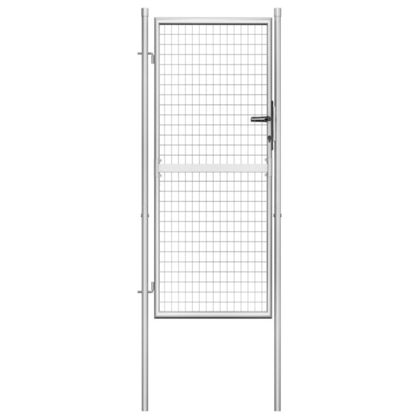 vidaXL Garden Gate Galvanized Steel 41.3"x88.6" Silver