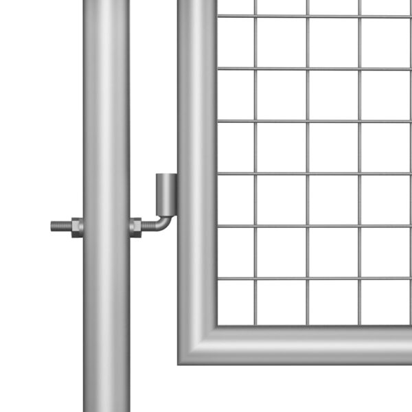 vidaXL Garden Gate Galvanized Steel 41.3"x88.6" Silver - Image 3