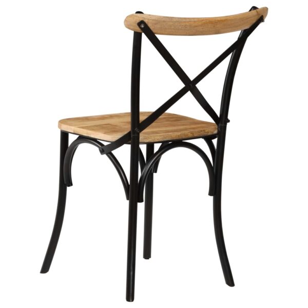 vidaXL Cross Chairs 2 pcs Black Solid Mango Wood - Image 6