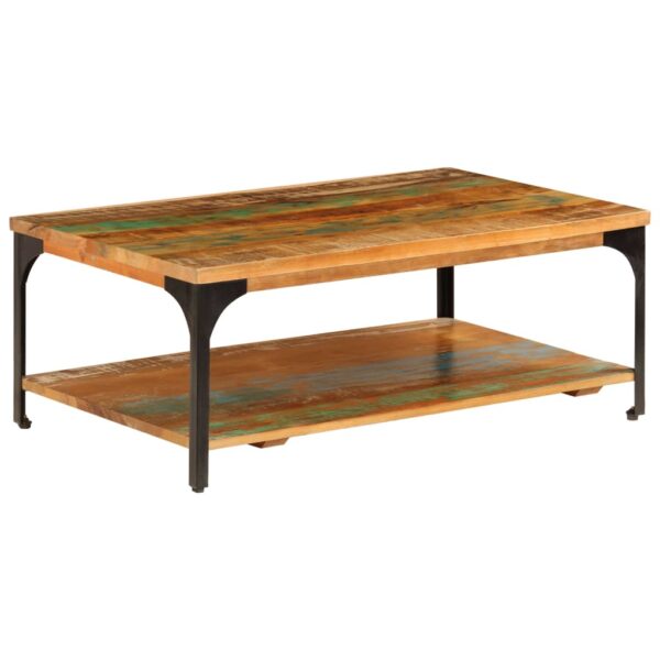 vidaXL Coffee Table with Shelf 39.4"x23.6"x13.8" Solid Reclaimed Wood - Image 11