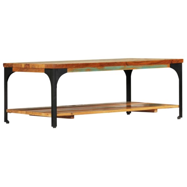 vidaXL Coffee Table with Shelf 39.4"x23.6"x13.8" Solid Reclaimed Wood - Image 3