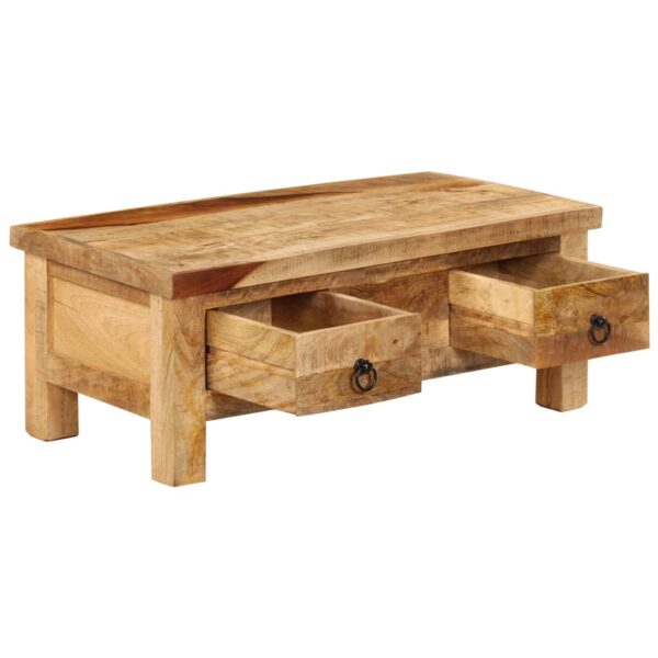 vidaXL Coffee Table 35.4"x17.7"x13.8" Solid Mango Wood - Image 3