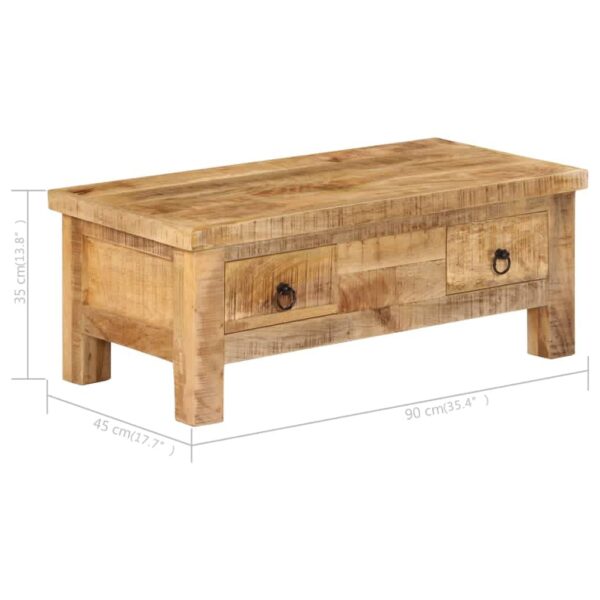 vidaXL Coffee Table 35.4"x17.7"x13.8" Solid Mango Wood - Image 9