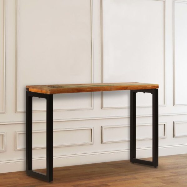 vidaXL Console Table 47.2"x13.8"x29.9" Solid Reclaimed Wood and Steel - Image 4