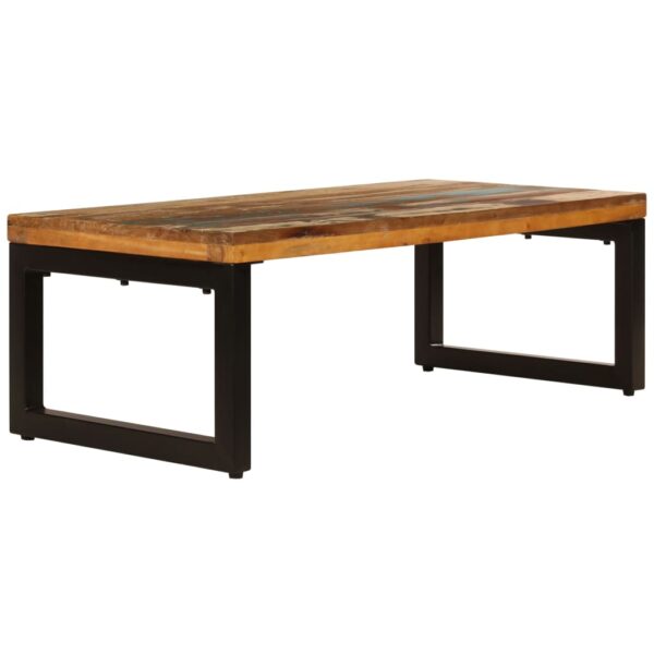 vidaXL Coffee Table 39.4"x19.7"x13.8" Solid Reclaimed Wood and Steel - Image 2