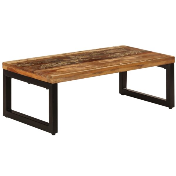 vidaXL Coffee Table 39.4"x19.7"x13.8" Solid Reclaimed Wood and Steel - Image 11