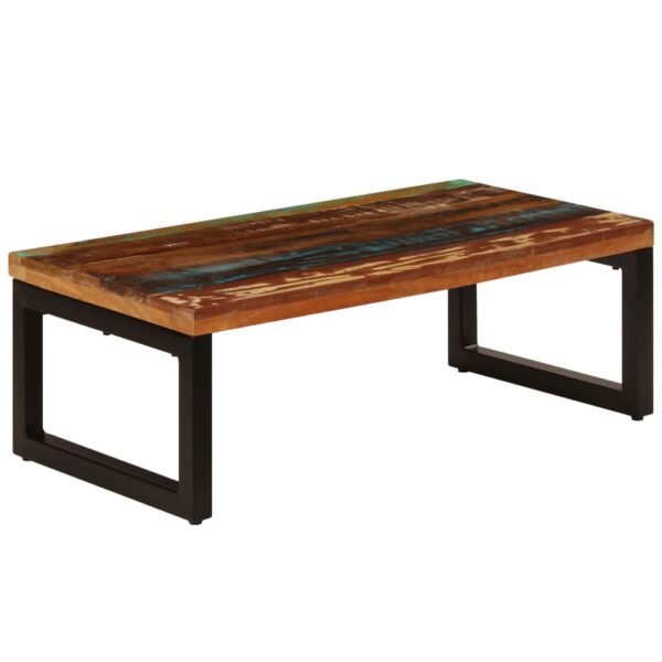 vidaXL Coffee Table 39.4"x19.7"x13.8" Solid Reclaimed Wood and Steel - Image 12