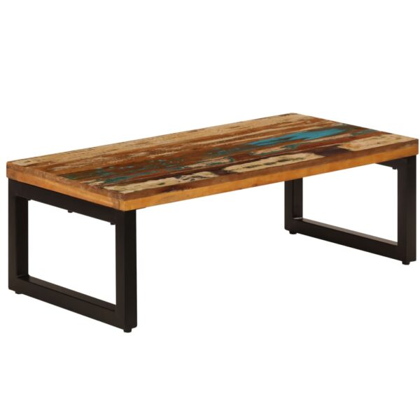 vidaXL Coffee Table 39.4"x19.7"x13.8" Solid Reclaimed Wood and Steel - Image 9