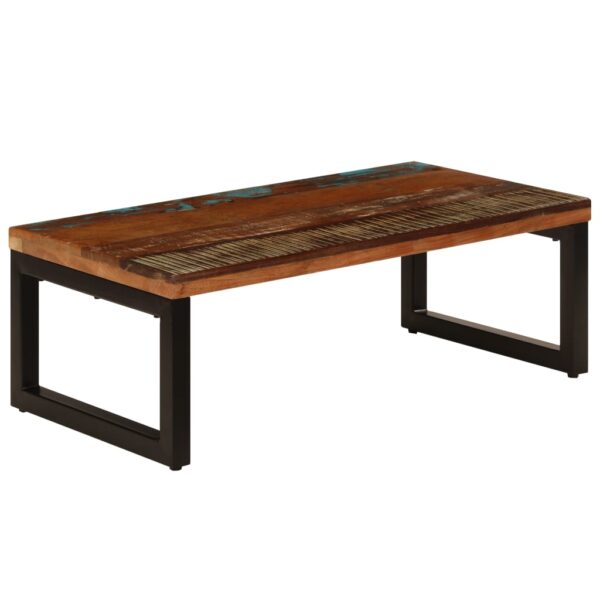 vidaXL Coffee Table 39.4"x19.7"x13.8" Solid Reclaimed Wood and Steel - Image 10