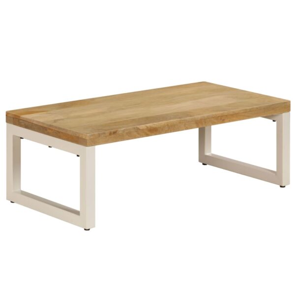 vidaXL Coffee Table 39.4"x19.7"x13.8" Solid Mango Wood and Steel