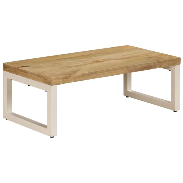 vidaXL Coffee Table 39.4"x19.7"x13.8" Solid Mango Wood and Steel - Image 11