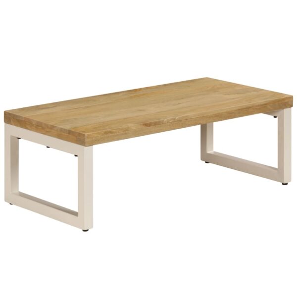 vidaXL Coffee Table 39.4"x19.7"x13.8" Solid Mango Wood and Steel - Image 12