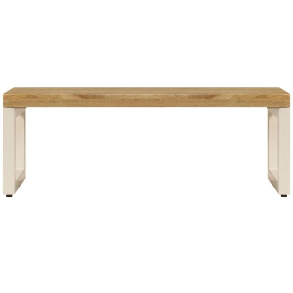 vidaXL Coffee Table 39.4"x19.7"x13.8" Solid Mango Wood and Steel - Image 3