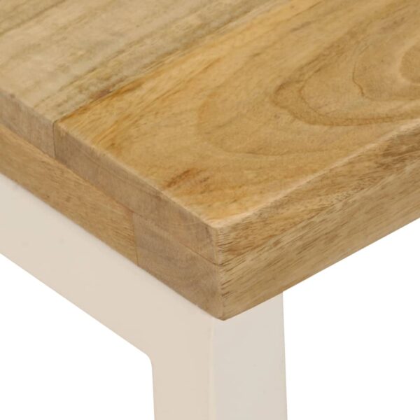 vidaXL Coffee Table 39.4"x19.7"x13.8" Solid Mango Wood and Steel - Image 7