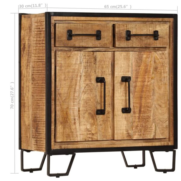 vidaXL Sideboard 25.6"x11.8"x27.6" Solid Mango Wood - Image 9