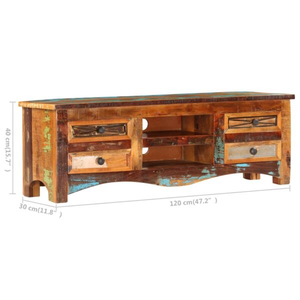 vidaXL TV Stand 47.2"x11.8"x15.7" Solid Wood Reclaimed - Image 9